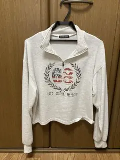 【しまむら】ジップアップ グレー トレーナー　レディース