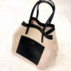 【極美品】YAHKI（ヤーキ）キャンバス×レザー トートバッグ ベージュ