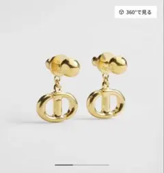 Dior ディオール CD Navy ピアス ゴールド