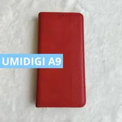 UMIDIGI A9 ケーススマホケース 手帳型 手帳型ケース レッド