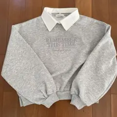 lovetoxic グレー トレーナー シャツ襟あり　Lサイズ