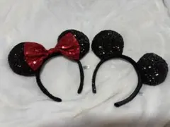 ディズニーリゾート スパンコール カチューシャ ミッキー ミニー