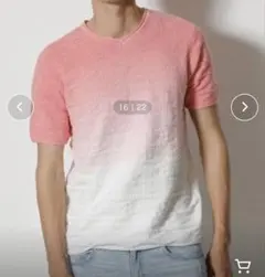 AZUL by moussy チマヨグラデーションニットTシャツ、ピンク S