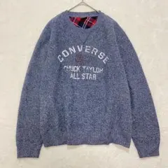 コンバース◆ニットトレーナー(LL)セーター 裏起毛 ビックサイズ ロゴプリント
