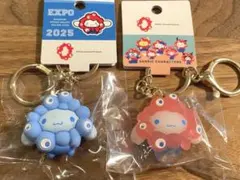 サンリオ　ミャクミャク　コラボ　クリア×推しカラー　キーホルダー　シナモロール