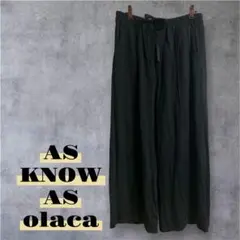 AS KNOW AS olaca ワイドパンツ 黒 15号 かなり大きめ