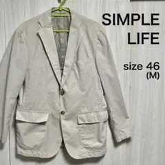 【SIMPLE LIFE】春夏 長袖ジャケット アイボリー【46サイズ】◇