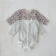 futafuta 裏起毛ベビー長袖ロンパース2枚組 80 保育園着 綿肌着