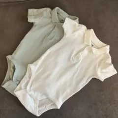 H&M オーガニックコットンポロロンパース 2色セット
