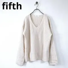 『fifth』フィフス(F)ニット セーター リブ　Vネック AW アイボリー