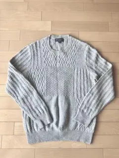 【超美品】Brooks Brothers グレー ケーブルニット セーター
