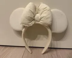 ディズニー カチューシャ 白 ミニーちゃん リボン