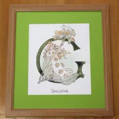 北欧ヴィンテージポスター　王子たちの花文字 「G」　海外アンティーク　植物画のサムネイル