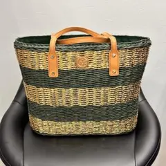 TORY BURCH かごバッグ トートバッグ ストライプ