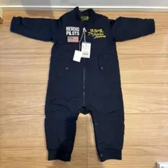 BREEZE ネイビー ロンパース 80 カバーオール