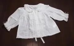 ピンクハウス♡ピコフリルデザイン♡綿ローンの7分袖ブラウス　白