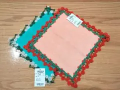 【新品未使用タグ付】 「クリームソーダ」「さくらんぼ　ピンク」近沢レース 2枚