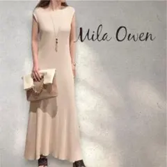 Mila Owen 2wayバックVネックリブニットワンピース Aライン