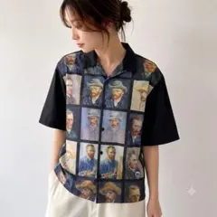 GGD ロバートカフマン ゴッホ 自画像 アート 半袖オープンカラーシャツ 2のサムネイル