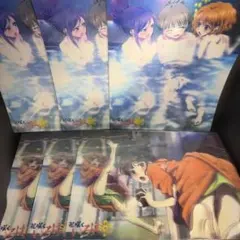 超3Dポスター(A3) 緒花＆菜子＆民子 みんなで入浴 「花咲くいろは」　等6枚