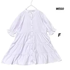極美品 WEGO ティアードシャツワンピース 薄紫 フリル袖 羽織 Fのサムネイル