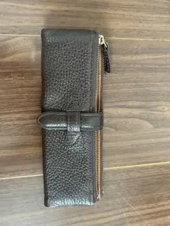 レザー製ダークブラウン筆箱