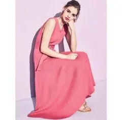 MERCURYDUO ピンク ノースリーブ ニットワンピース ベルト付き