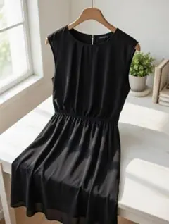 【美品】AG結婚式 フォーマルワンピース 膝丈 パーティー 紺