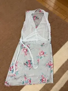 水色 花柄 ノースリーブチュニックのサムネイル