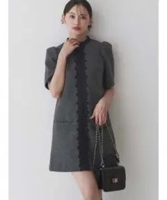 美品 MERCURYDUO マーキュリーデュオ バイカラー ミニ ワンピース M