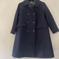 Yoshizawa ダークネイビー　ピーコート　小学生　通学　ウールコート130