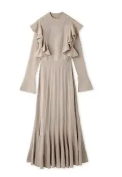 紙タグ付き　フレイアイディー　シアージャガードニットワンピ FWNO225050