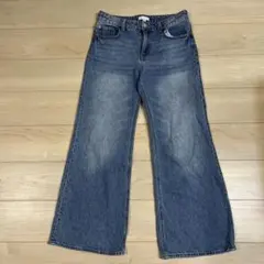 H&M ワイドデニム サイズ40 ブルー 青のサムネイル
