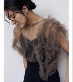 NOTRE emor チュール　tulle veil tops ブラウン y様専用 NOTRE emor tulle veil tops brown - メルカリ