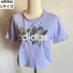 アディダス adidas クロップド丈 ロゴ 半袖 L