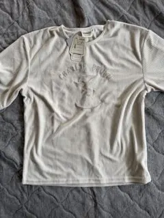 新品 L スヌーピー CHARLIE BROWN 半袖 リブTシャツ アイボリーのサムネイル