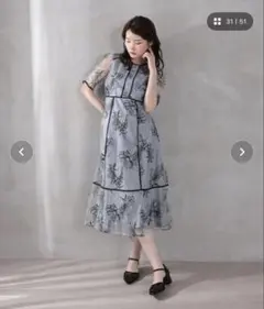 ANAYI アナイ ラインフラワープリントシャツ ワンピース - メルカリ