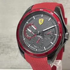 【新品未使用】フェラーリ　腕時計　ラバーベルト　レッド　ブラック　クォーツ 新品未使用】フェラーリ 腕時計 ラバーベルト レッド ブラック