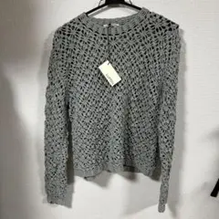 美品！seyto シルバー メッシュ編み スパンコールニット サイズ2 
