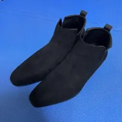 ポインテッドトゥヒールブーツ ショート スエード