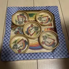20年前　ヴィンテージ ハワイ バンブー製 トレイ／コースター 5客セット