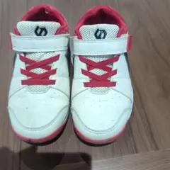 キッズシューズ ホワイト/レッド ベルクロ付き