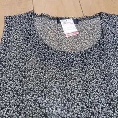 花柄 ノースリーブ トップス LL 中黒