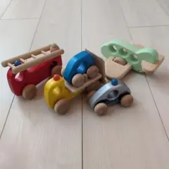 木製　車　飛行機　Bornelund ボーネルンド　BAJO バヨ社　計4点