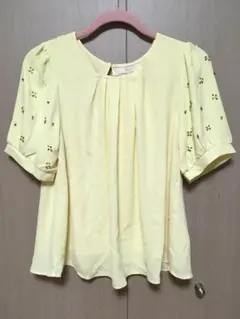 ワールド/グローブ Lサイズ イエロー カットソー