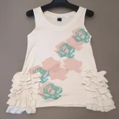ユニクロmintdesigns UT ノースリーブ フリル トップス Sのサムネイル