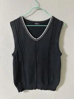 COMME CA ISM ブラック Vネック セーター 160