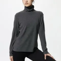 【UNIQLO】ヒートテックフリースタートルネックT M【美品】