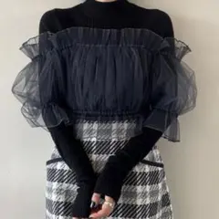 snidel チュールドッキングニットプルオーバー SWNT235100 ニット