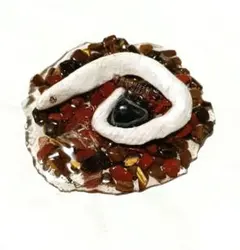 【仕事運】石を抱く白蛇さん　オルゴナイト　置物　白蛇抜け殻入